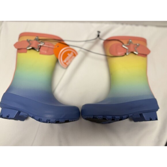 Wonder Nation Girls  Rainbow Colors Rain Boots Size 13-1 Water resistant  New - Picture 6 of 9